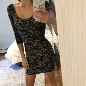 Black and white bodycon dress
